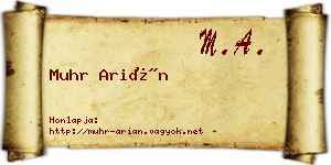 Muhr Arián névjegykártya